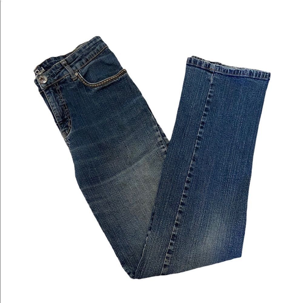 FRENCH DRESSING BLUES Olivia Stonewash Straight Leg Stretch Denim Jeans 2